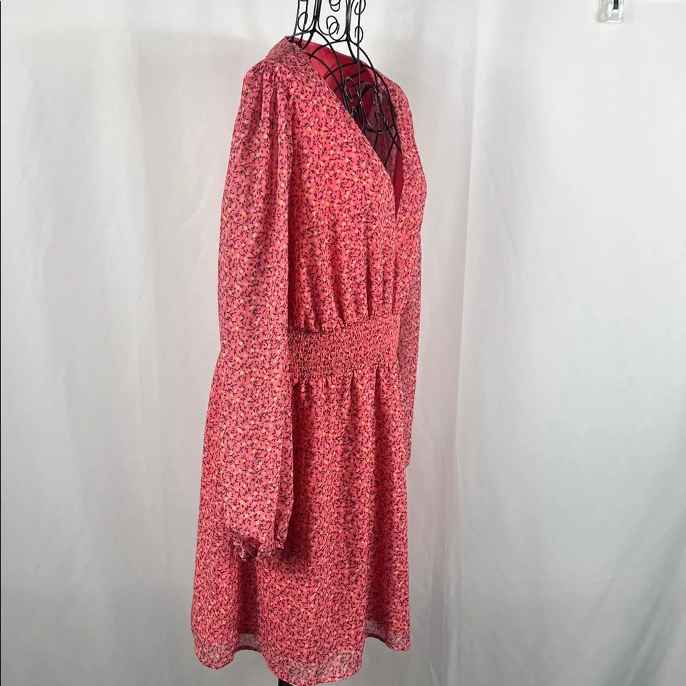 Leith Chic‎ Long Sleeve Floral Dress Pink Women’s XL Flowy New With Tags